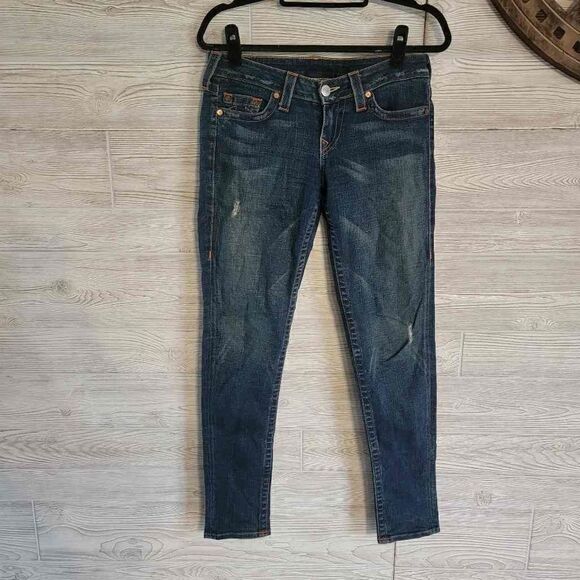 True Religion Stella Skinny Jean Womens SZ 29 Dark Wash Designer - Picture 1 of 6